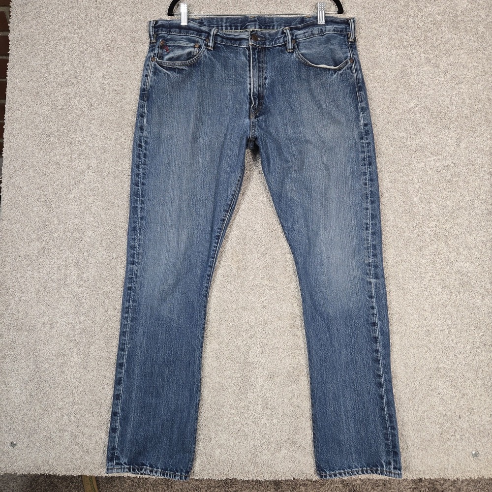 Polo Ralph Lauren 018 Slim Straight Fit jeans Men's 38x32 Blue 100% cotton